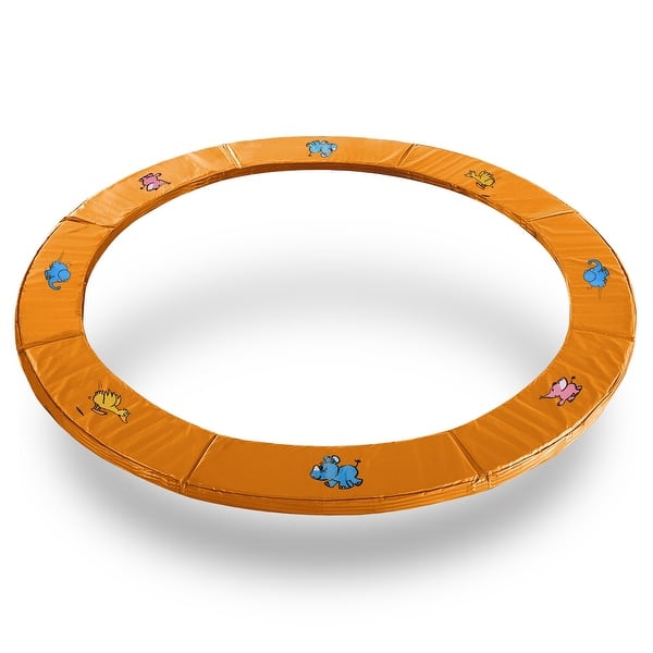 slide 2 of 8, ExacMe Trampoline Pad Replacement, Round Safety Spring Cover 10 and 16 Foot, Orange with Animal 10'