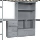 preview thumbnail 6 of 10, Artsy Full Size Loft Wood Bed with Desk, Storage shelves and Drawers, Built-in Ladder, Ample Space Storage, Grey