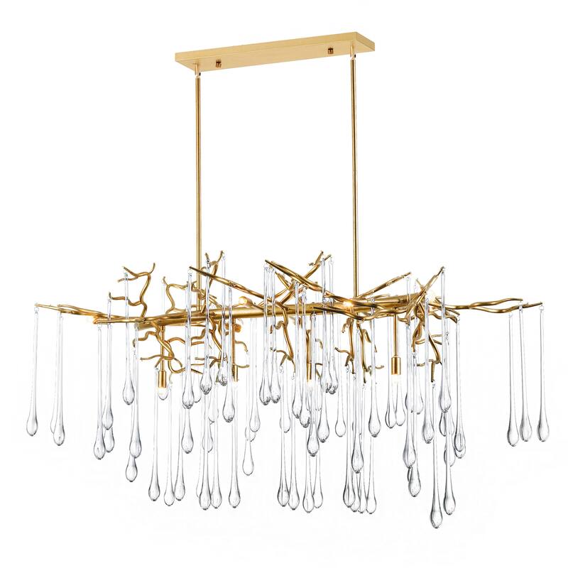 Anita 10 Light Chandelier With Gold Leaf Finish - Gold Leaf