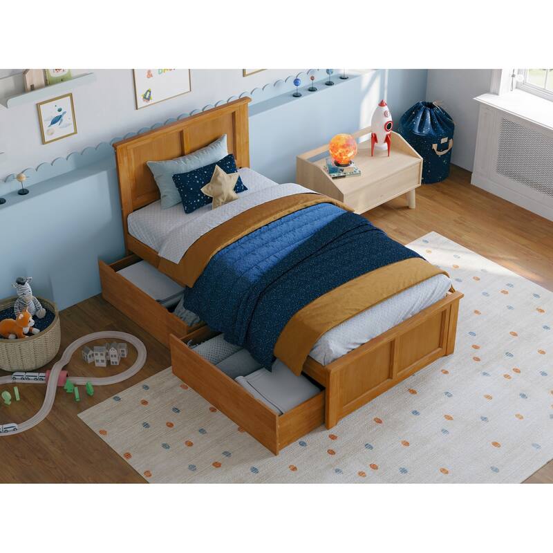 Madison Platform Bed with Matching Footboard with Storage Drawers
