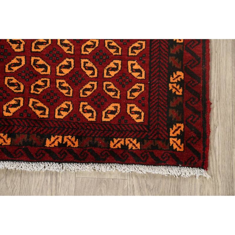 Geometric Balouch Persian Traditional Area Rug Wool Hand-knotted - 3'3" x 6'3"