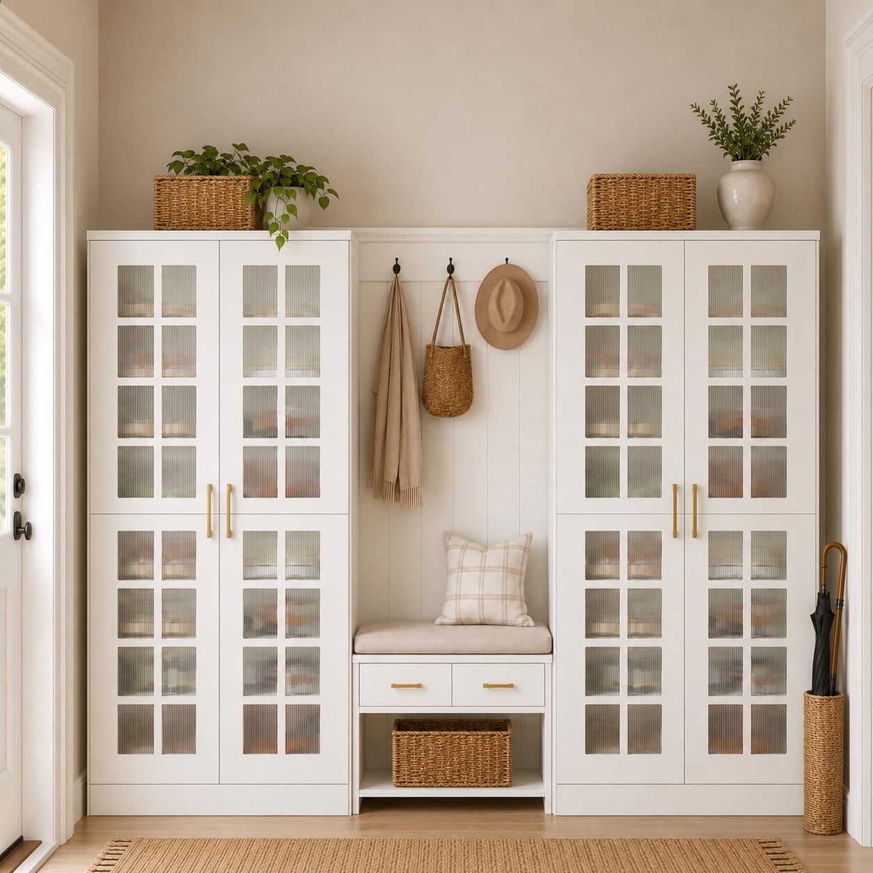 Modern 8-Tier Shoe Storage Cabinet with Doors