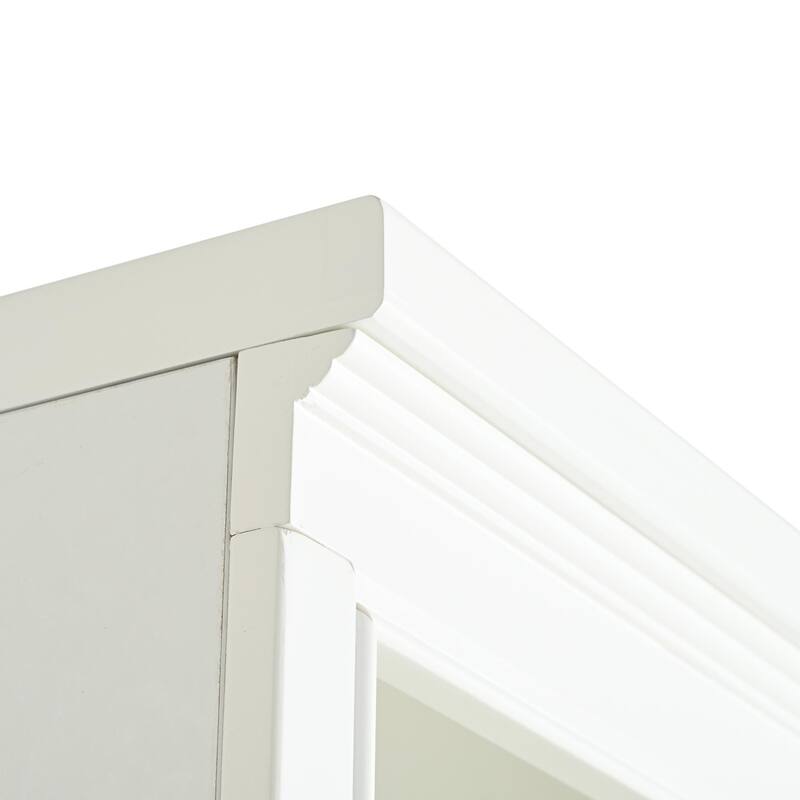 75" Tall Retro Display Shelf with Cabinet - White, Space-Saving