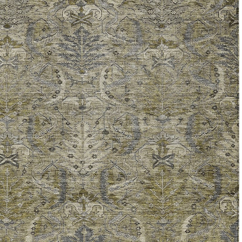 HomeRoots Damask Transitional Rectangle Outdoor Rug