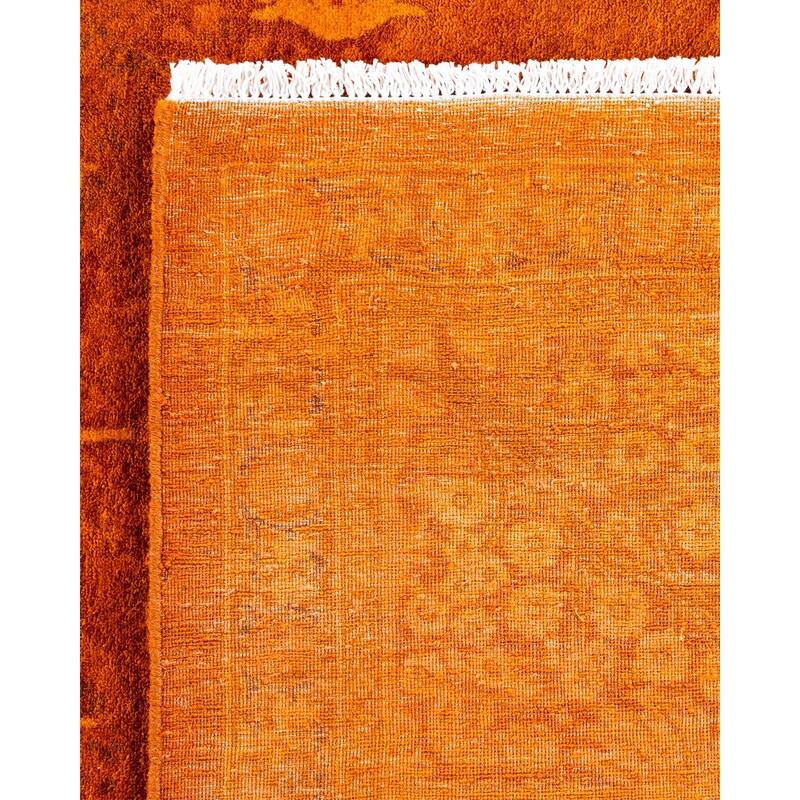 Overdyed, One-of-a-Kind Hand-Knotted Area Rug - Orange - 6' 2" x 9' 0"