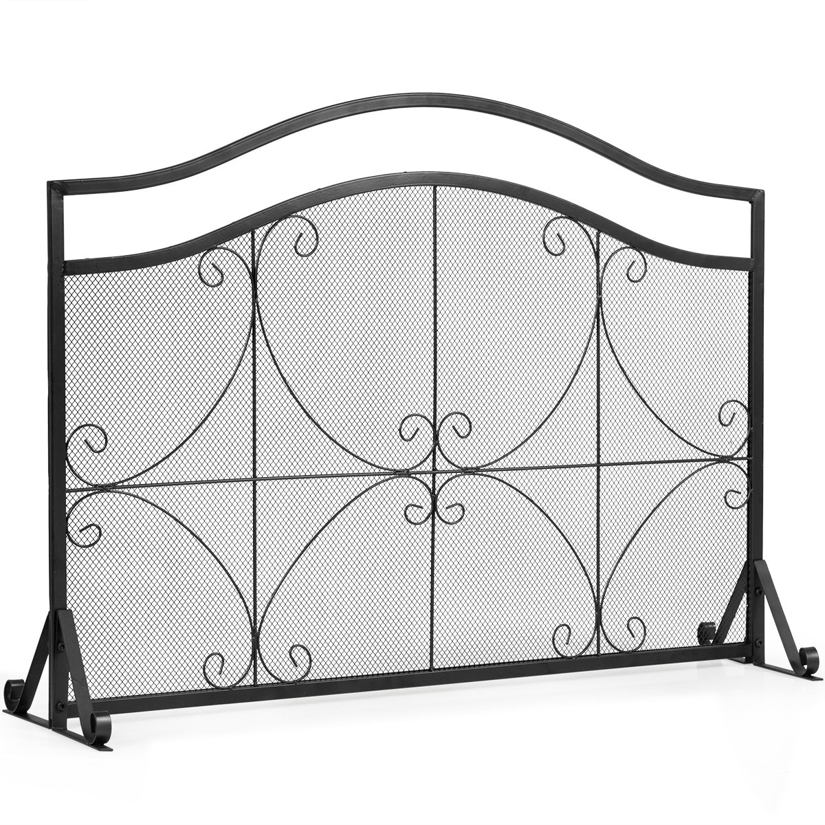 Fire Beauty Flat Panel Fireplace Screen Free Standing Spark Guard Wrought  Metal Gate Cover for Home, Decorative Mesh Fire Place Safety Fence,Baby  Safe