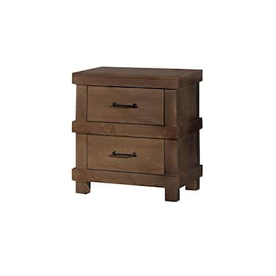 Vintage Nightstand - Antique Oak Bedside Table with Drawers