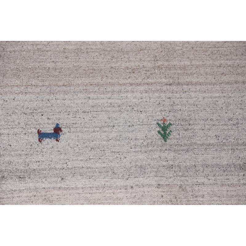 Bege Tribal Gabbeh Indian Area Rug Handmade Wool Carpet - 5'3" x 7'7"