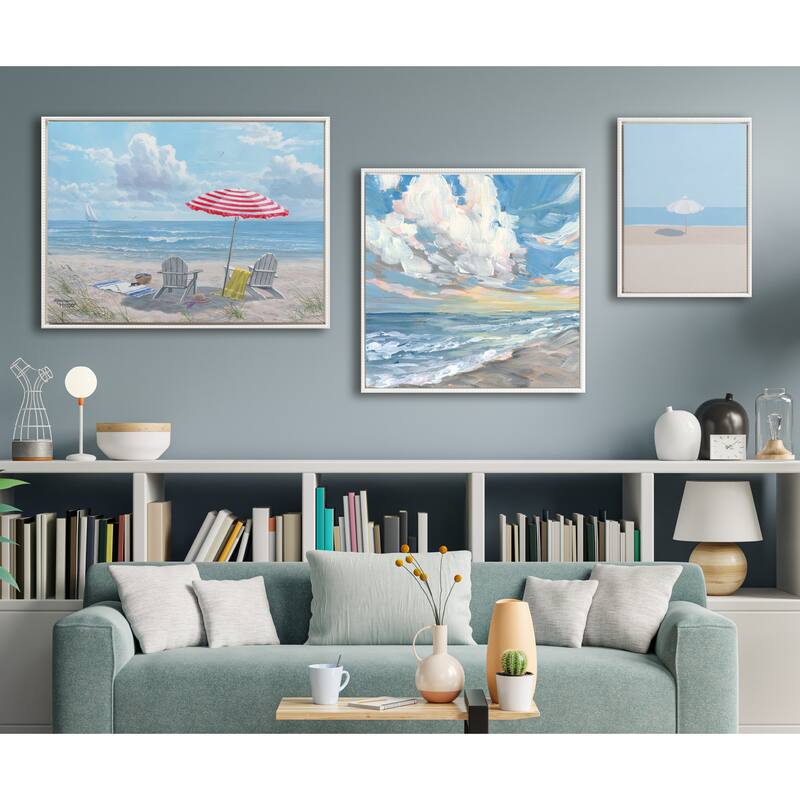 Kate and Laurel Sylvie Beaded Fort Myers Beach Canvas by Emily Kenney