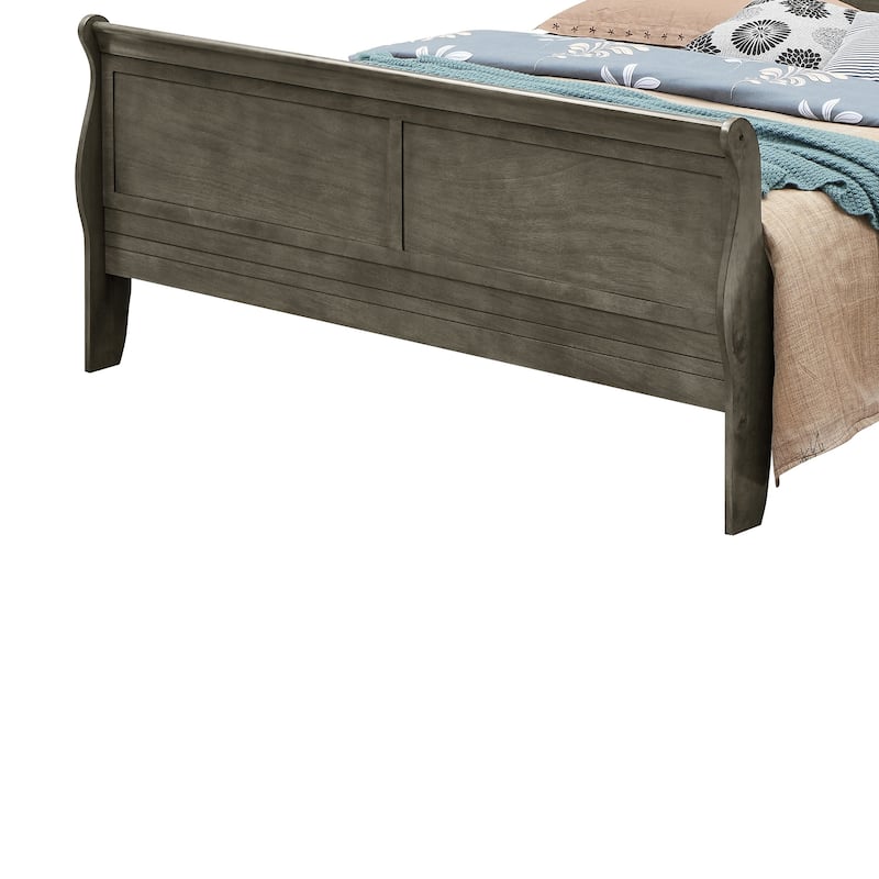 Wooden Sleigh Queen Platform Bed - 84" - Gray