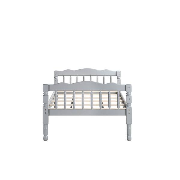slide 2 of 5, Convertible Twin over Twin Bunk Bed with Ladder, Grey Grey