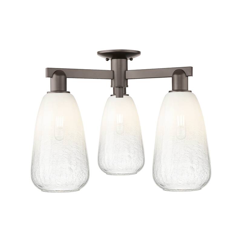 Innovations Lighting 716-3F-15-24 Brookhaven Almond Semi-Flush - Oil Rubbed Bronze / Opal