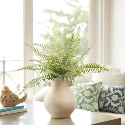 Rustic Paper Chalk Vase - 9.75" - Beige