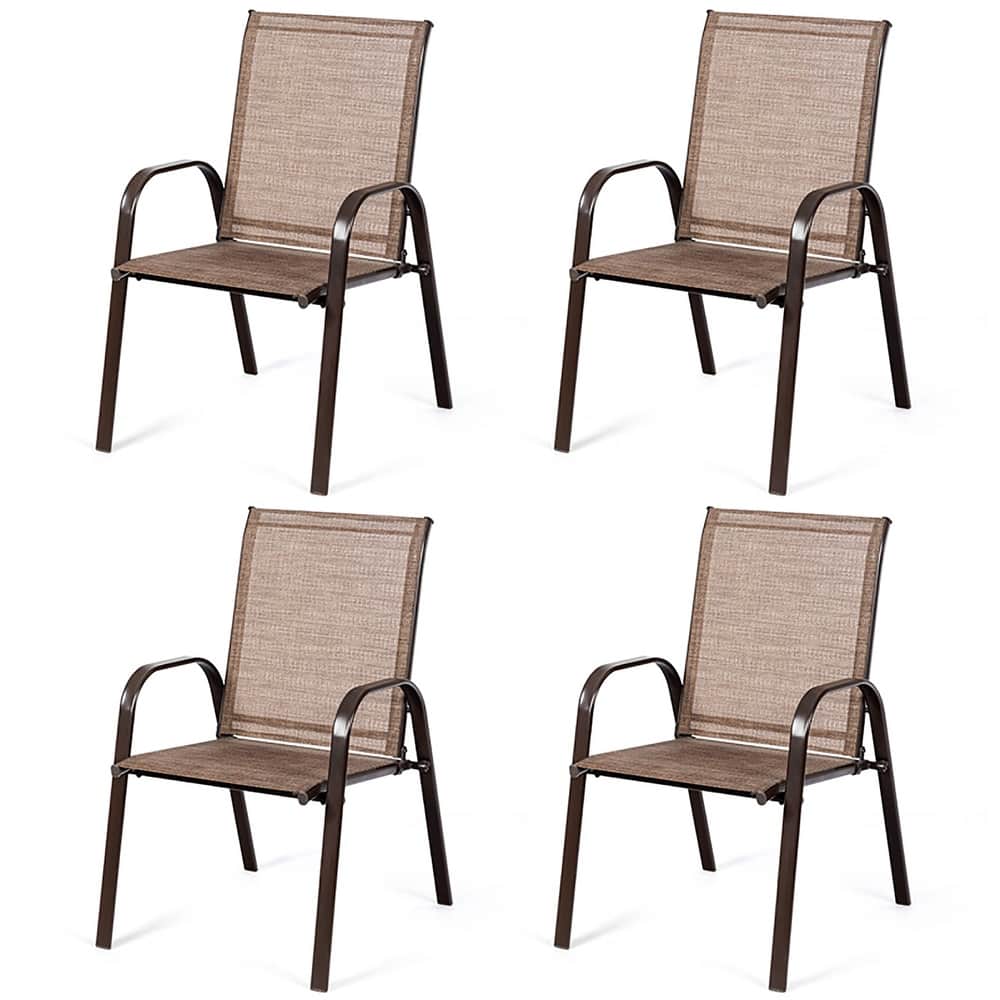 Costway 4PCS Patio Chairs Garden Deck Yard with Armrest - See Details