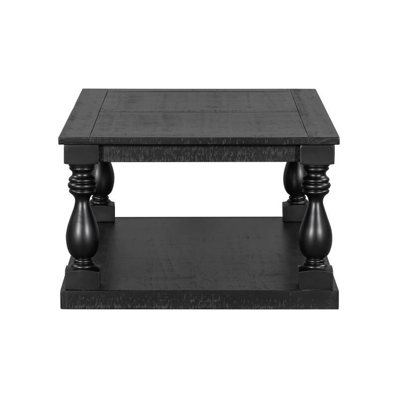 Vintage 45.2" Solid Wood Coffee Table with Open Shelf