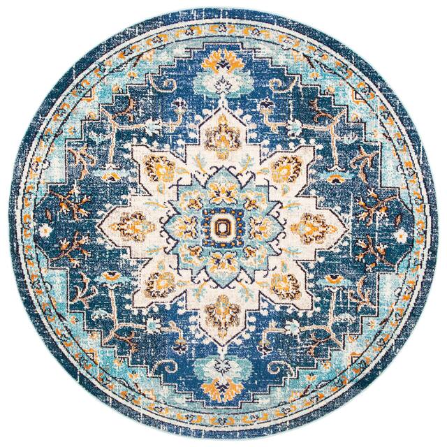 SAFAVIEH Madison Diederike Boho Medallion Distressed Rug