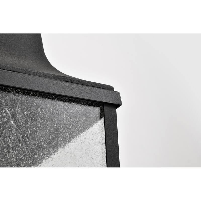Lawrence 1 Light Large Wall Lantern Matte Black with Clear Seeded Glass