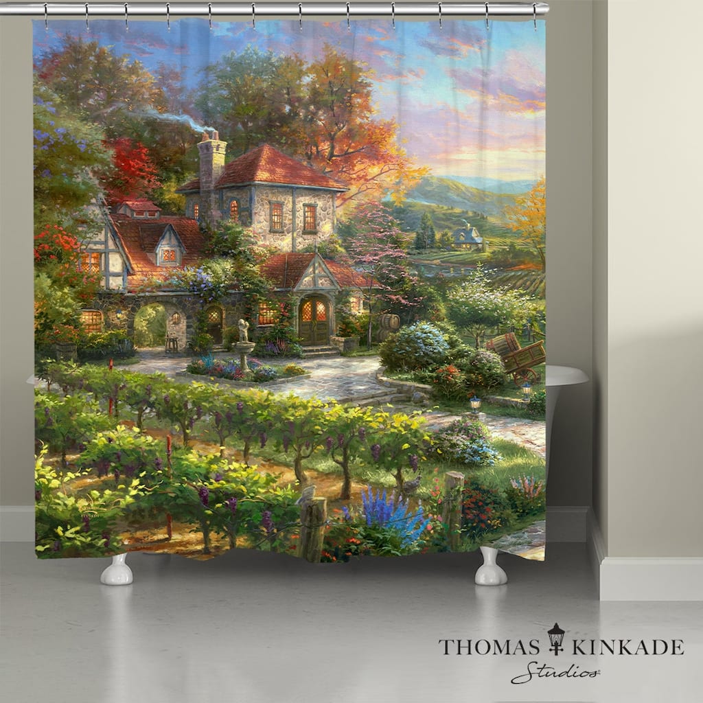 Thomas Kinkade Wine Country Living Shower Curtain by Laural Home