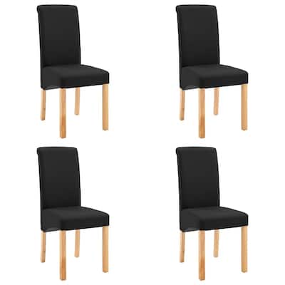 vidaXL Dining Chairs 4 pcs Black Fabric