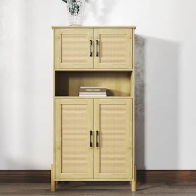 Mid-Century Modern 4-Door Storage Cabinet