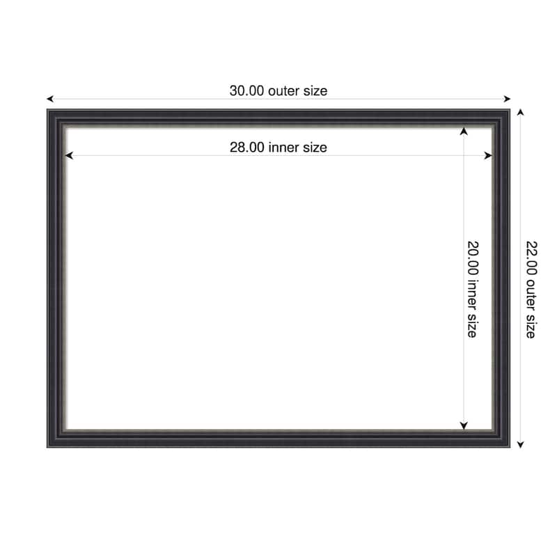 Amanti Art Stylish Black Framed Dry Erase Magnetic Board - 30 x 22 in