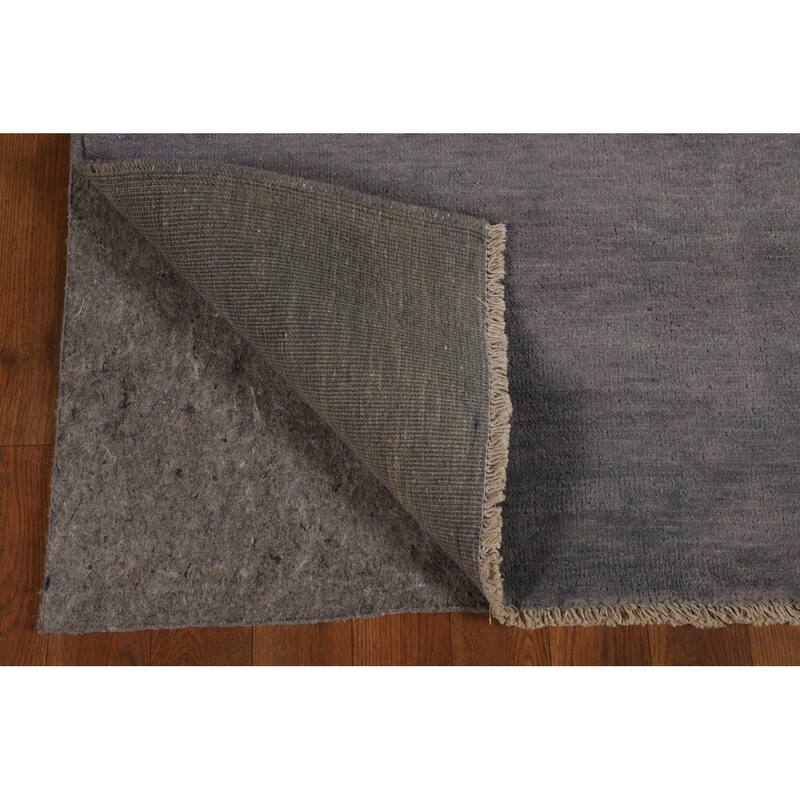 Gray Blue Gabbeh Modern Rug Hand-Knotted Wool Carpet - 3'4" x 4'10"