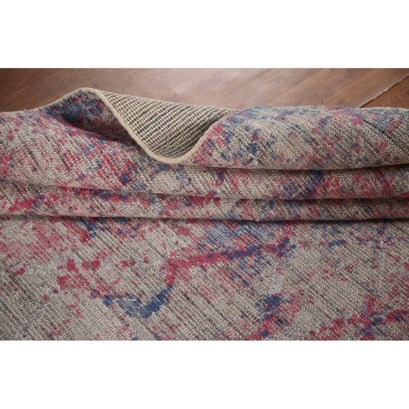 Trellis Abstract Modern Area Rug Handmade Wool Carpet - 8'0"x 10'0"