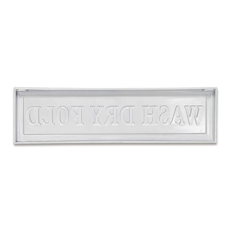 HomeRoots 10" X 36" White And Black Wash Dry Fold Metal Wall Decor