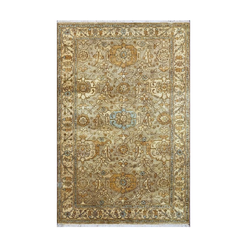 LoomBloom Gold Hand Knotted Turkish Oushak Wool Oriental Area Rug - 5' 1'' x 8'