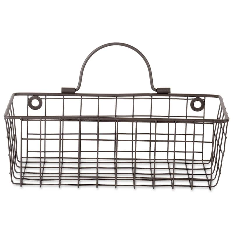 Set of 2 Bronze Multi-purpose Wall Mount Basket and Holder 11.80"