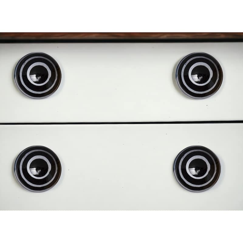 HomeRoots Set of Eight Black And Gray Ceramic And Metal Drawer Pull Knobs - 1.5' X '1.5' X '1.5 - Black/Gray - 1.5' X '1.5' X '1.5
