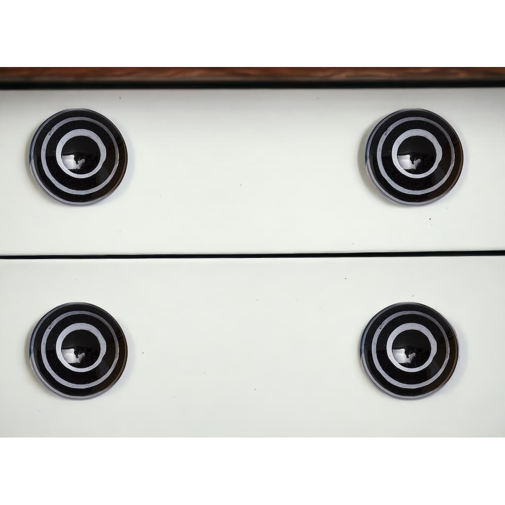 HomeRoots Set of Eight Black And Gray Ceramic And Metal Drawer Pull Knobs - 1.5' X '1.5' X '1.5