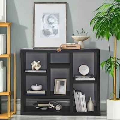3-Shelf Solid Wood Bookcase Vintage Storage Cabinet Rack