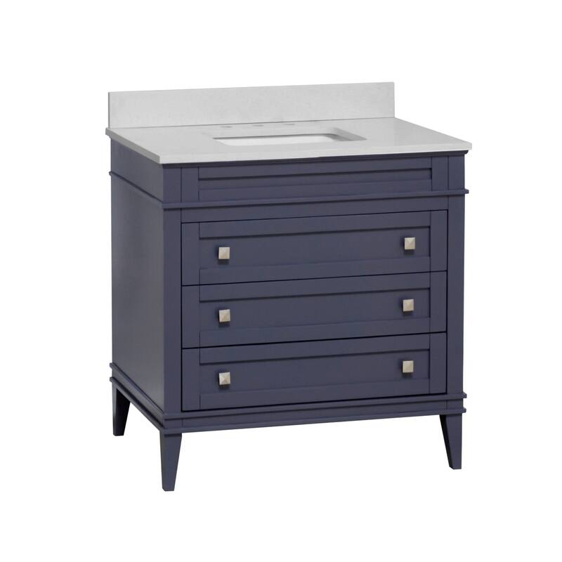 KitchenBathCollection Eleanor 36" Bathroom Vanity with Quartz Top