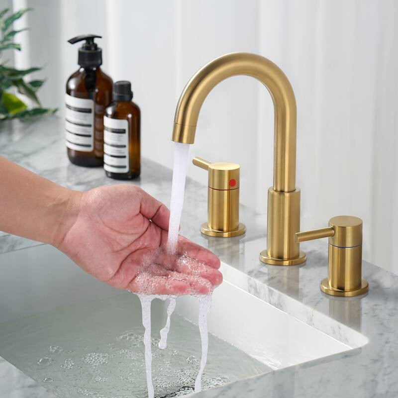 WOWOW 8 in. Widespread Double Handle Bathroom Faucet