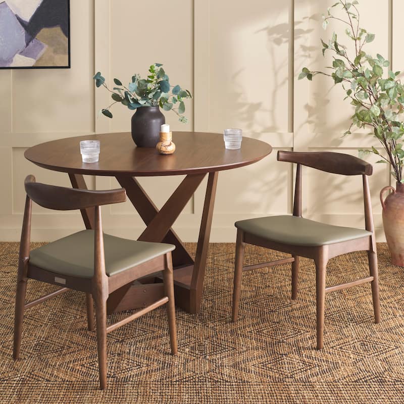 SAFAVIEH HOME Elbow Dining Chair (Set of 2) - 21"W x 19"D x 30"H