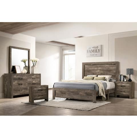 Furniture of America Justinna Rustic Natural Tone 5-piece Bedroom Set