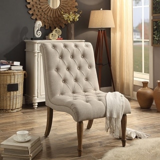 Tufted armless accent sale chair