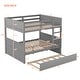 preview thumbnail 13 of 11, Stylish and Functional Design Wood Bunk Bed with Trundle for Extra Sleeping Space and Safety Guaranteed, Grey