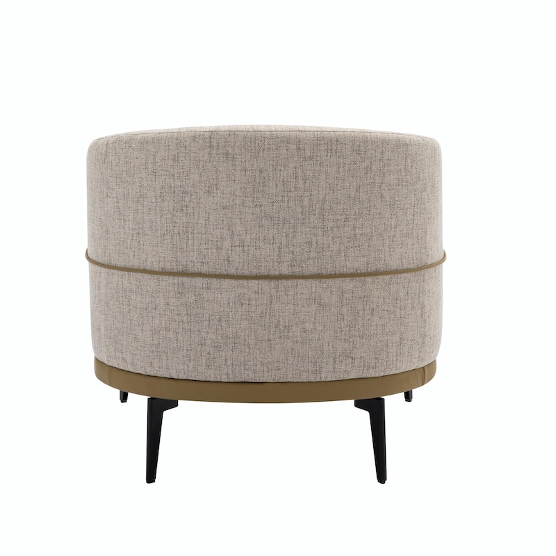Modern Two-Tone Barrel Fabric Chair