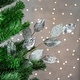 preview thumbnail 2 of 2, 28" Platinum Silver and Icy Glitter Leaves Christmas Spray