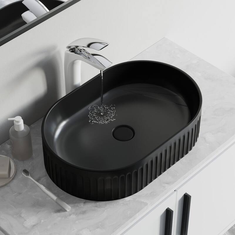 Dowell Fluted Ceramic Vessel Sink