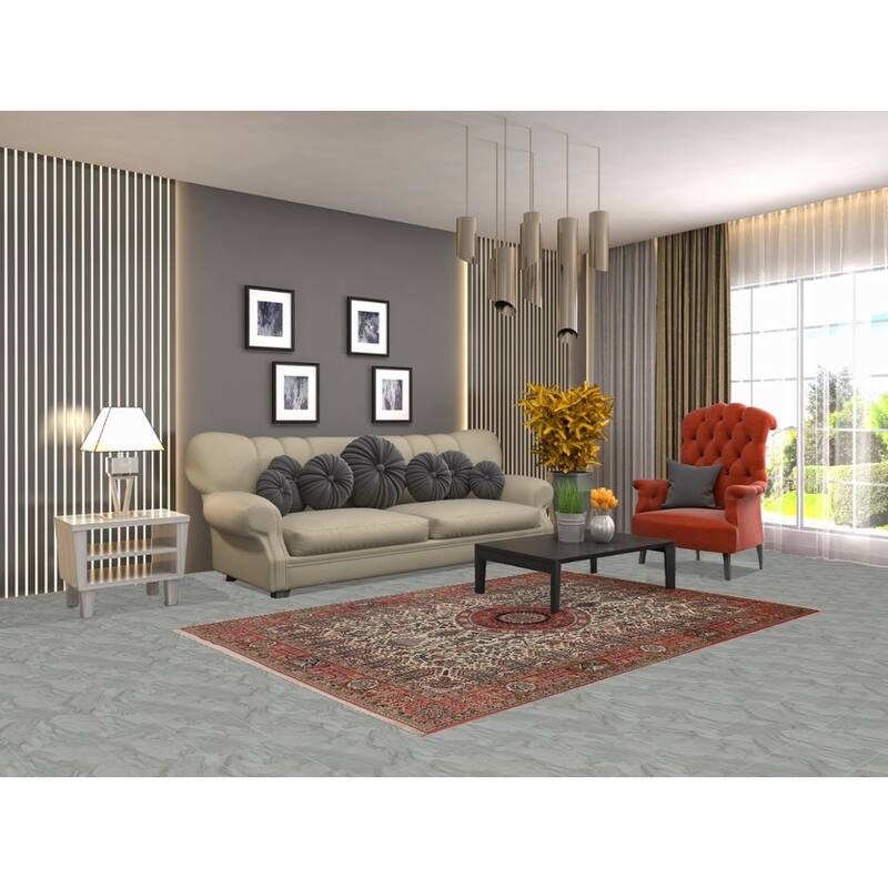 Hand Knotted Oriental Kork Wool Carpet Traditional Floral Beige & Ivories Qum Area Rug - 7' 2'' X 4' 9''
