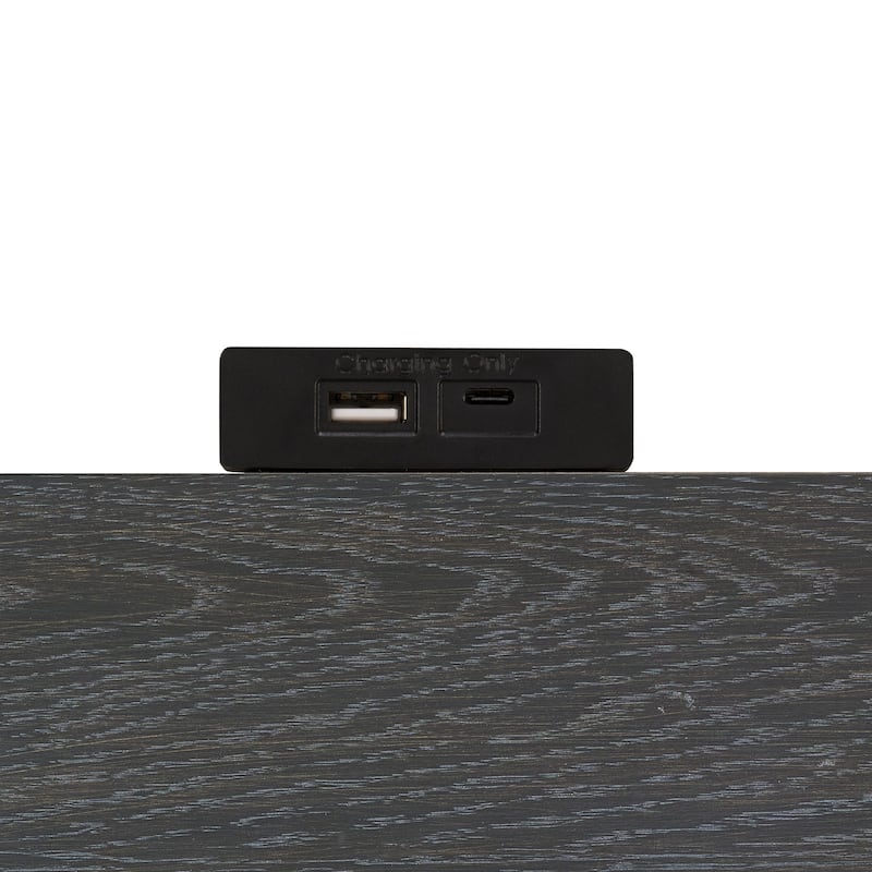 Furniture of America Durem Modern Classic Wood 2-Drawer Nightstand with USB Ports (Set of 2)