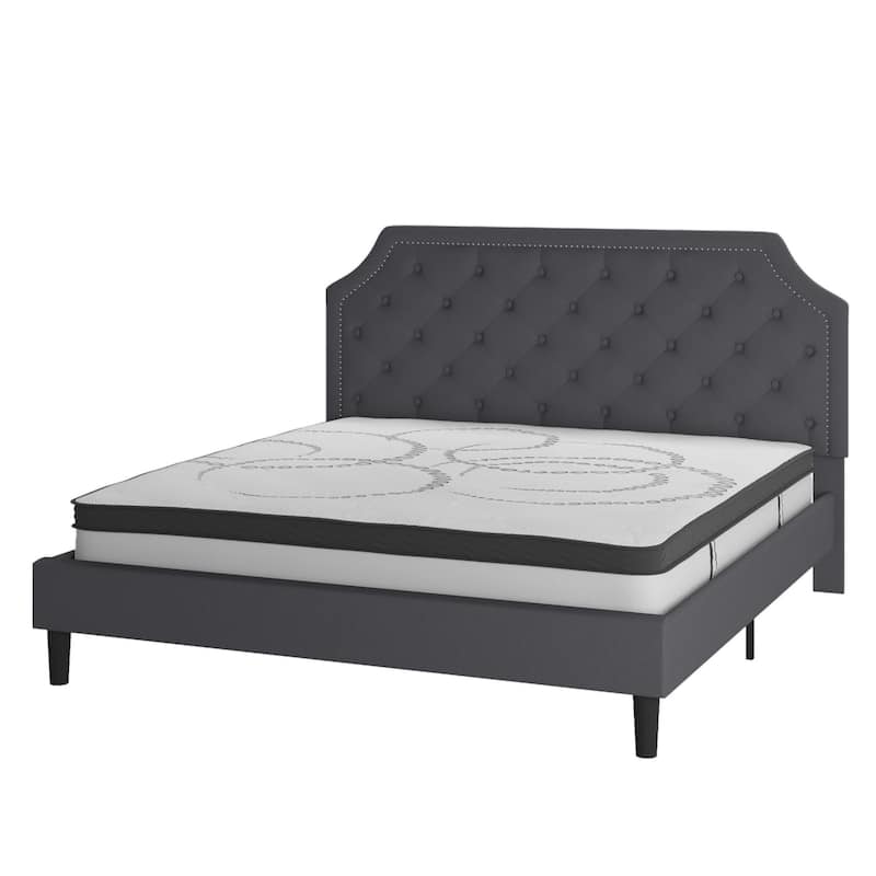 Tufted Platform Bed with 10 Inch Pocket Spring Mattress