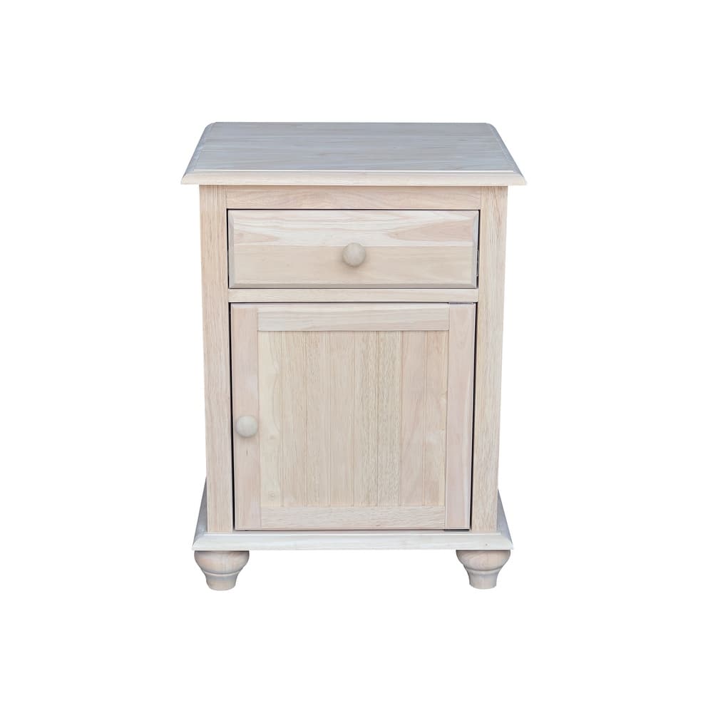 International Concepts Solid Wood Nightstand with Storage Cabinet
