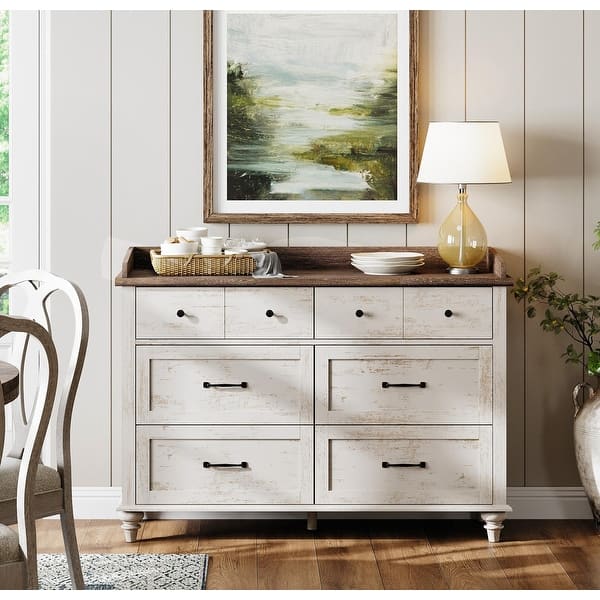 brown kids dresser white Savona Kids Dresser