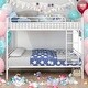 preview thumbnail 12 of 16, Twin Over Twin Bunk Bed Platform Metal Bed,Ladder,10'' Under Storage Space White