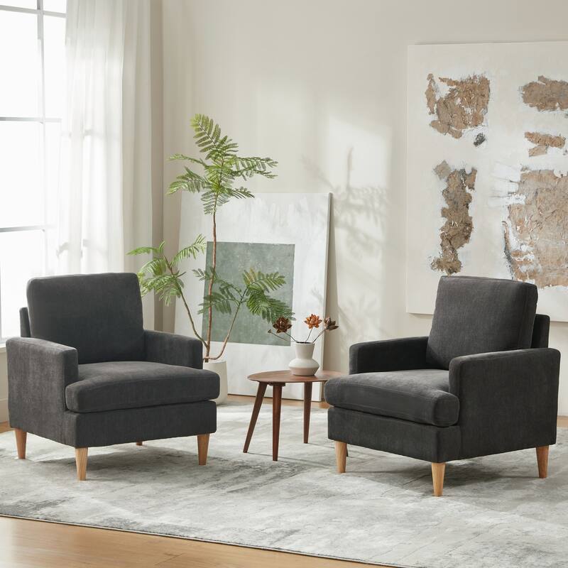 set of 1 Accent Chair for Bedroom Living Room with Wood Legs