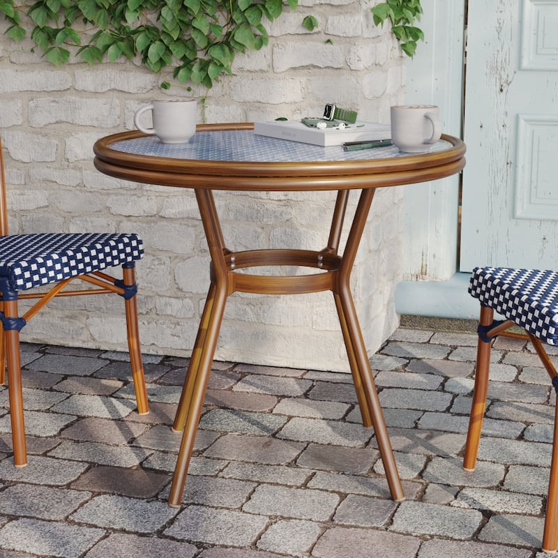 Indoor/Outdoor Commercial Glass Top Bistro Table
